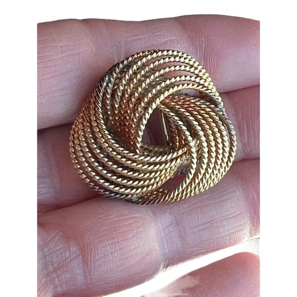 Winard Jewelry - Vintage Winard 12K Gold-Filled Twisted Rope Knot Brooch Pin Vintage Granny Core